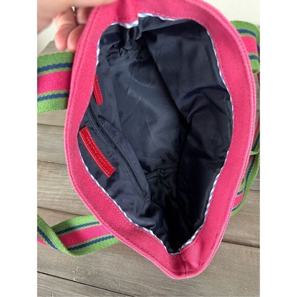 Vintage Tommy Hilfiger Canvas Tote Watermelon Pink Green Y2K Bag - Picture 4 of 8